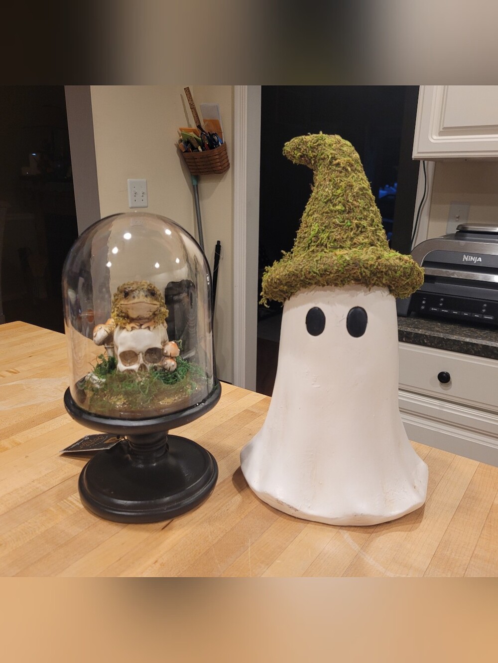 NEW Botanical Garden Ghost Witch With Toad On A Skull Stool